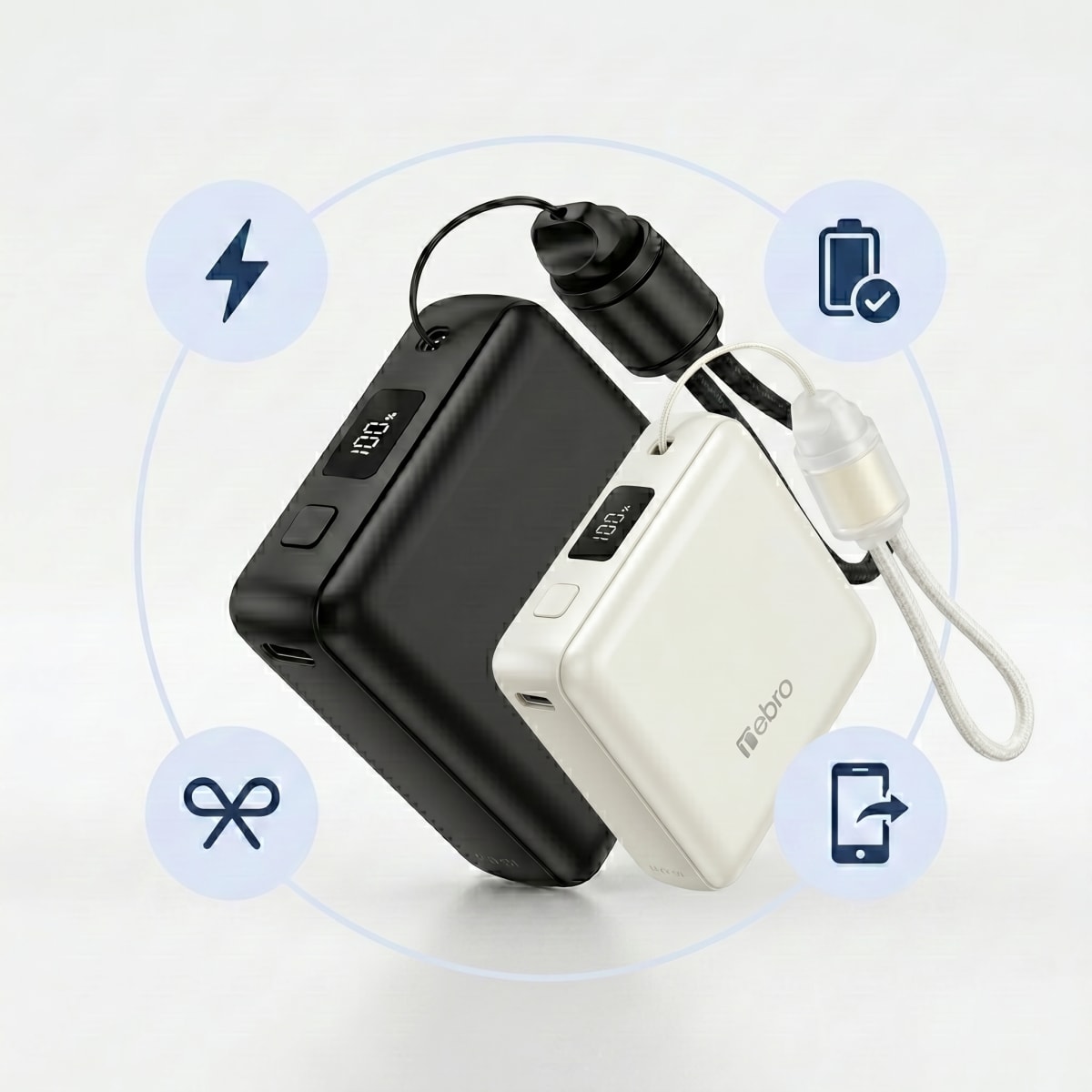 Power Bank Nebro WB-151 1000mAh 37Wh Puertos: Salida iP / USB-C5