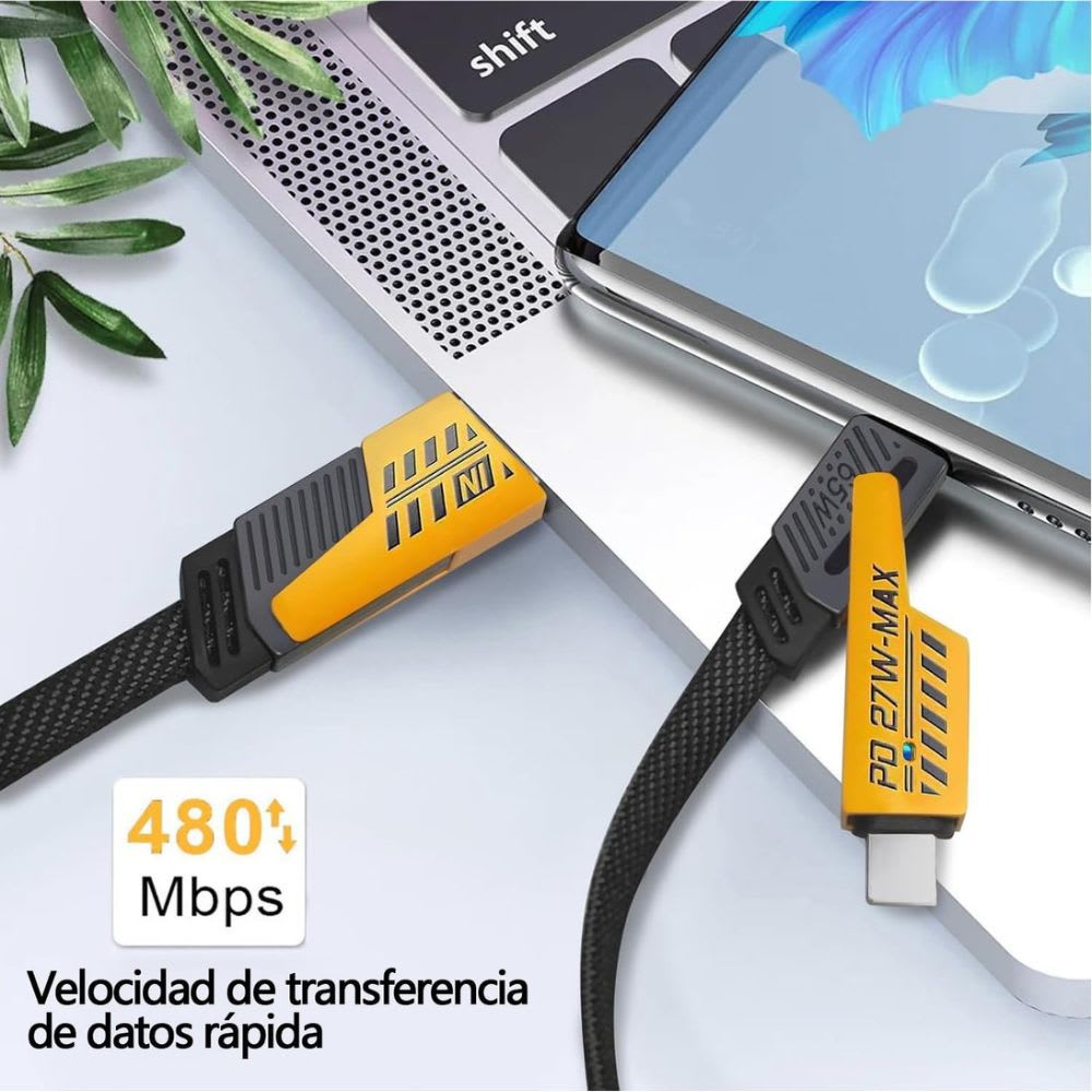 Cable Tipo C USB IP 65w Carga Rápida 4 EN 1 1m Nebro WD-0382