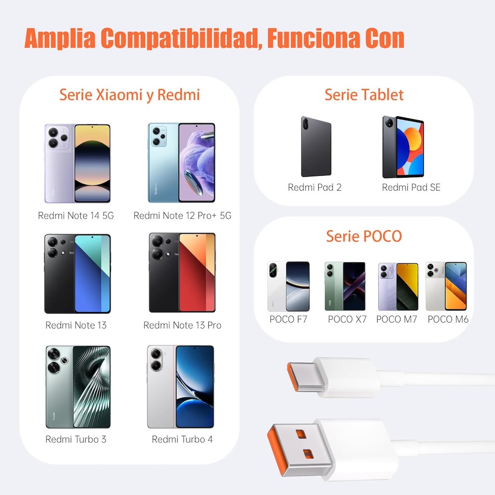 Cable Nebro WD-25T Carga Rápida 3.0A y Datos 2M USB tipo C5