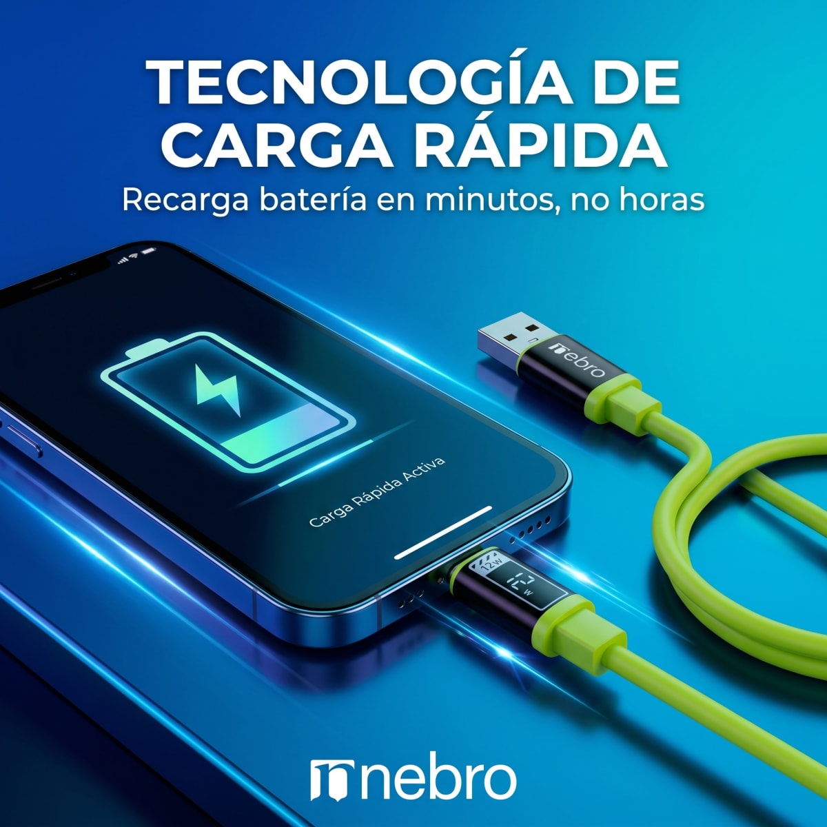 Cable usb/ip 12w 1.2m nebro Modelo WD302L2