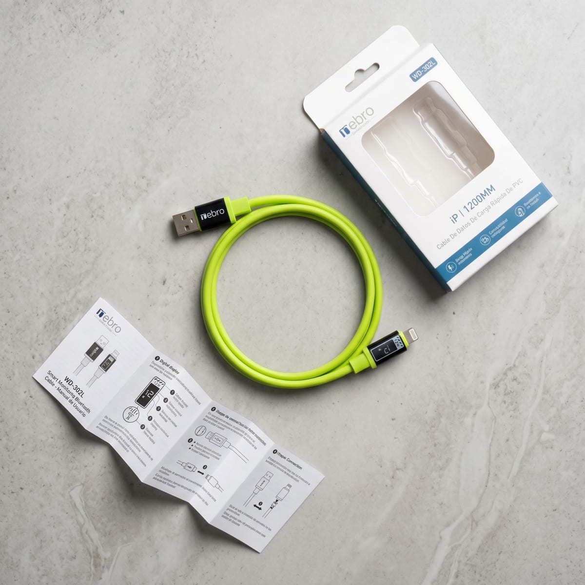 Cable usb/ip 12w 1.2m nebro Modelo WD302L7