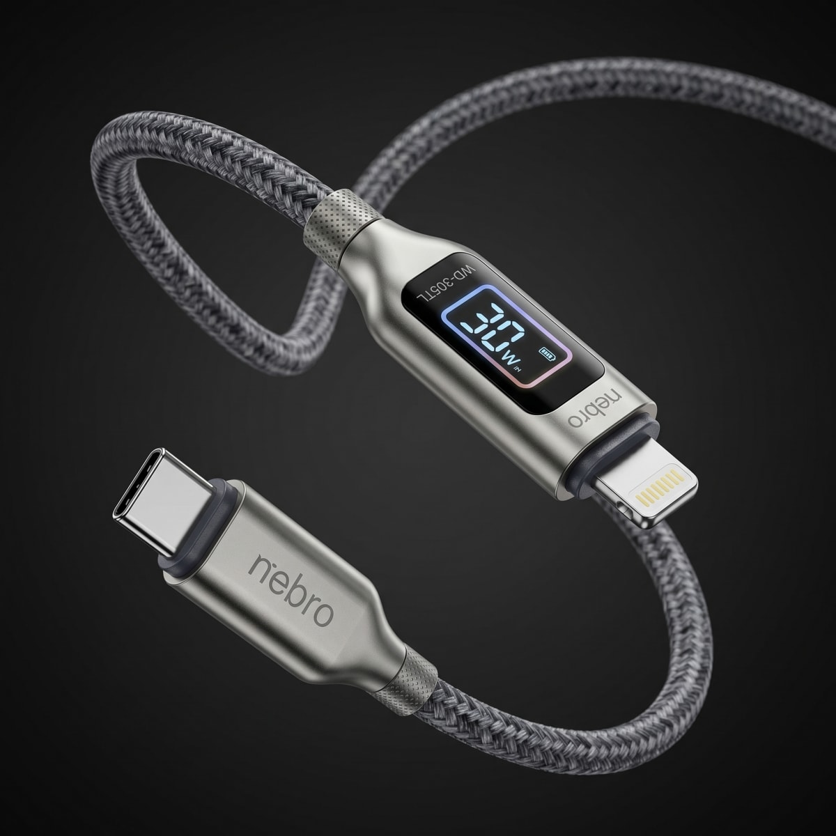 Cable con pantalla digital 30w 1.2m C/IP nebro WD305TL6