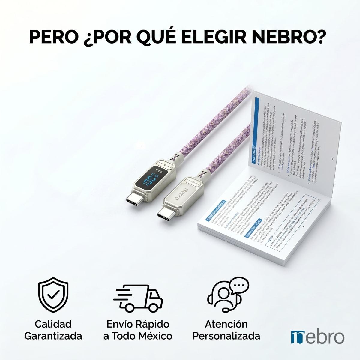 Cable trenzado con pantalla 100w 1.2m C/C nebro WD306TT1