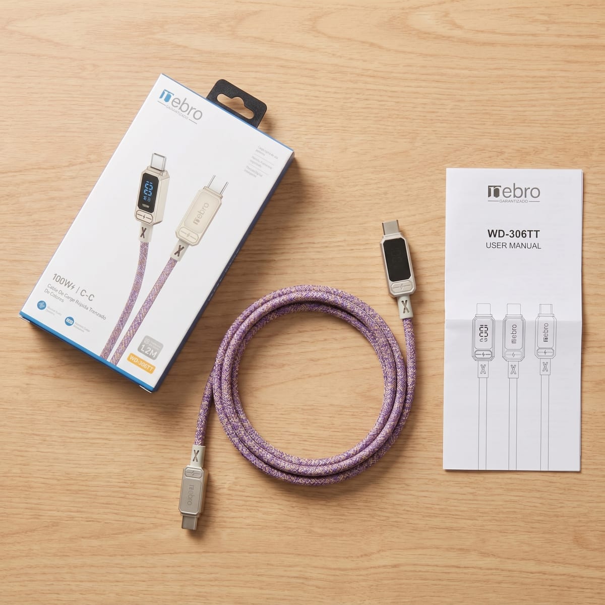 Cable trenzado con pantalla 100w 1.2m C/C nebro WD306TT7