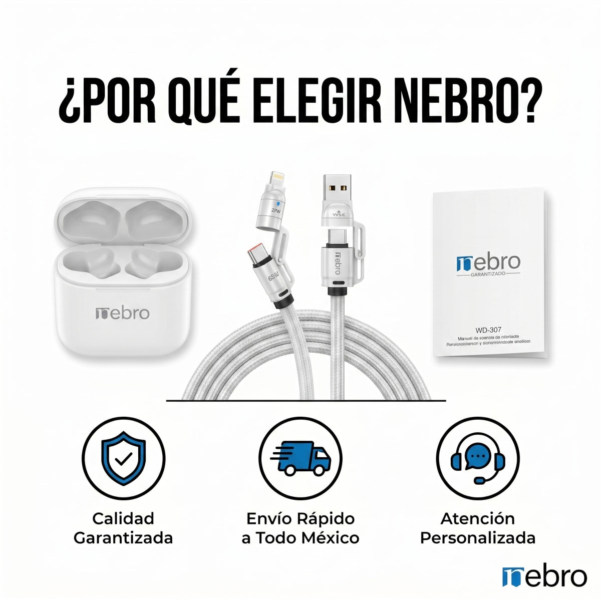 Cable Tipo C Modelo WD307 27W7