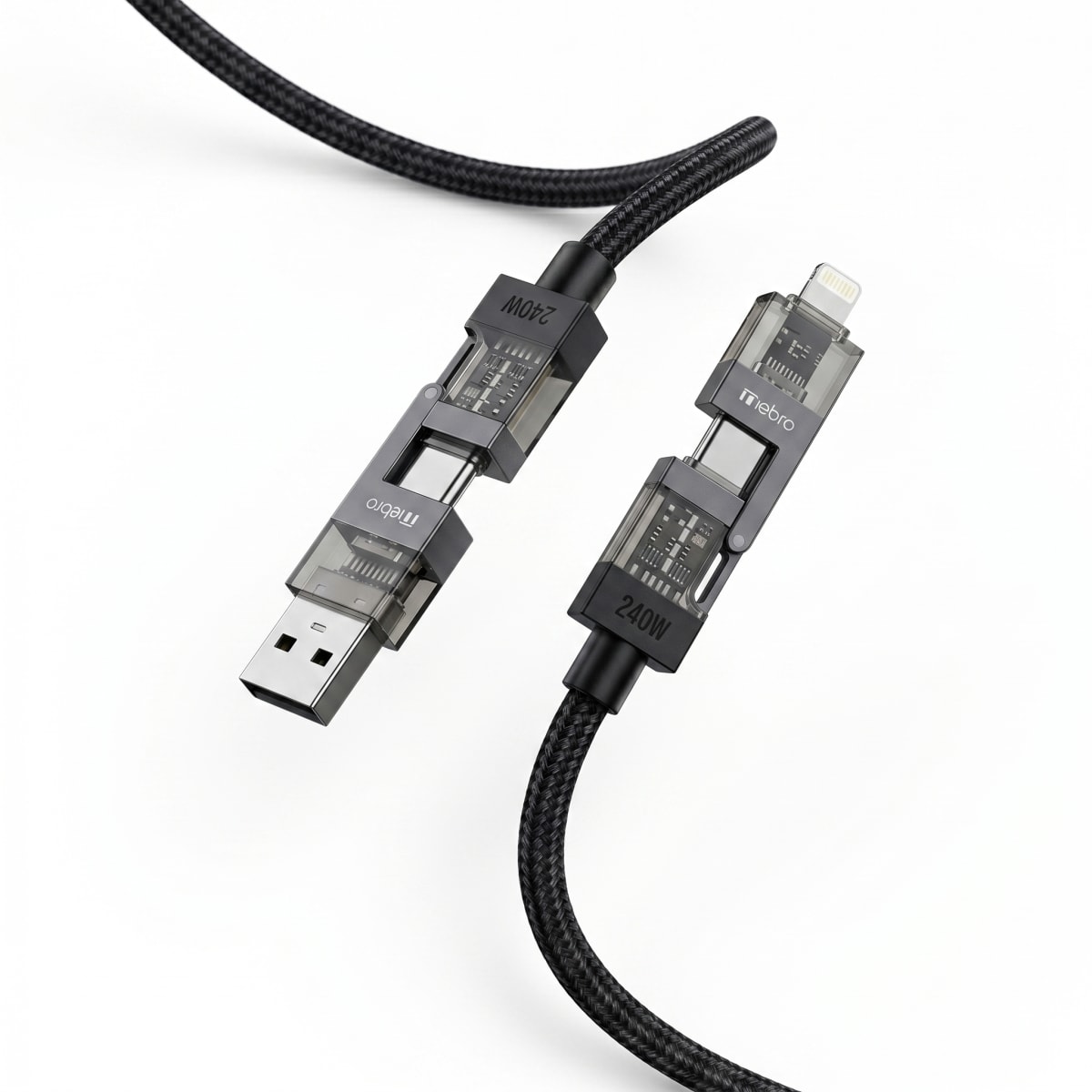 Cable trenzado 4 en 1 240w 1.2m nebro Modelo WD310 2