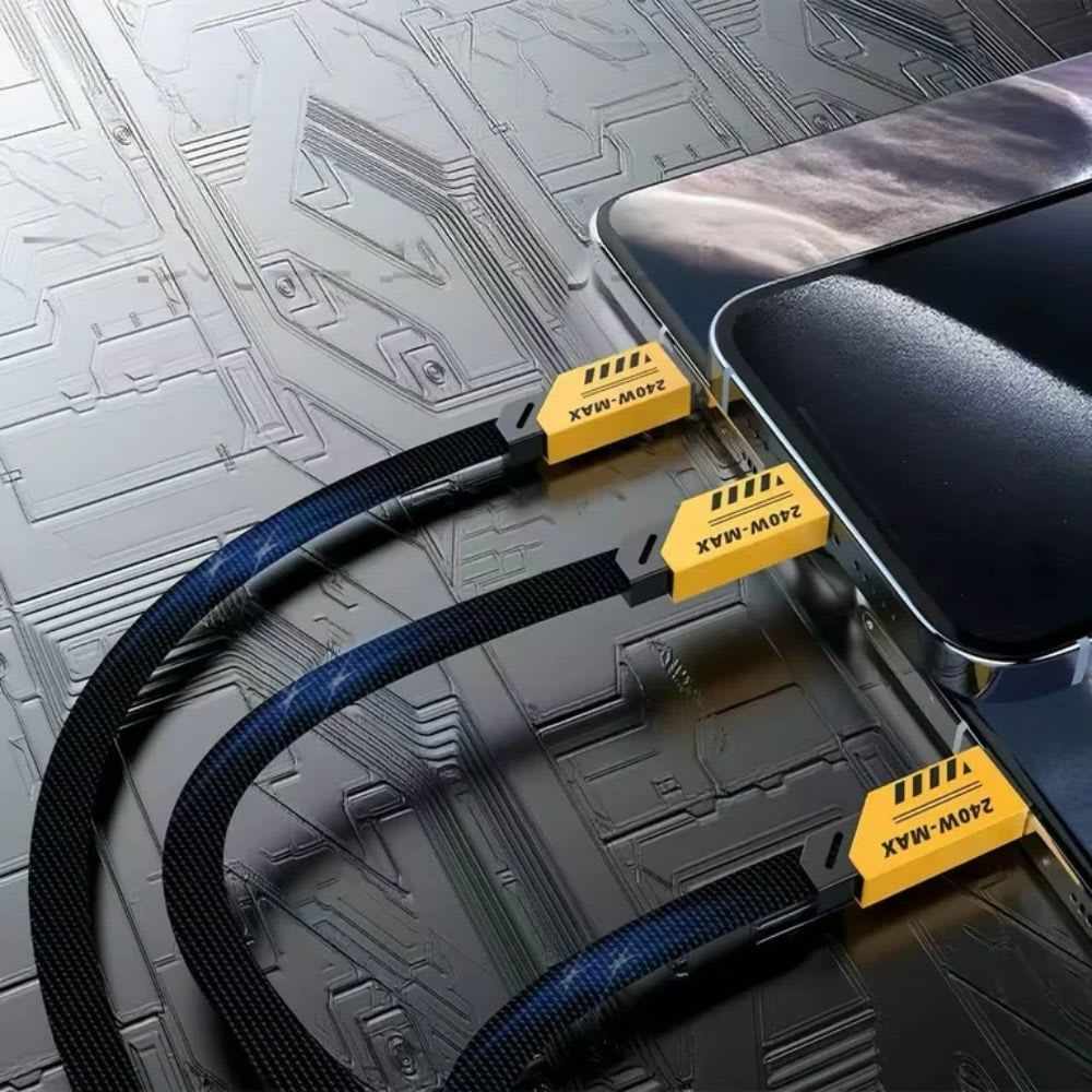 Cable carga datos ultra rápida 3 En 1 De 240 W Nebro WD-3207