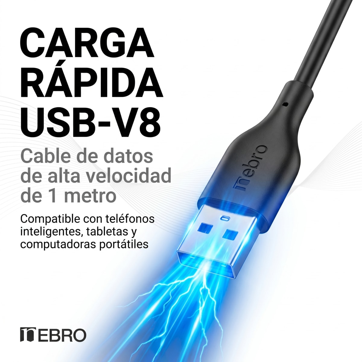 Cable Micro USB - V8  NEBRO WD05M  1MTS DE SILICON2