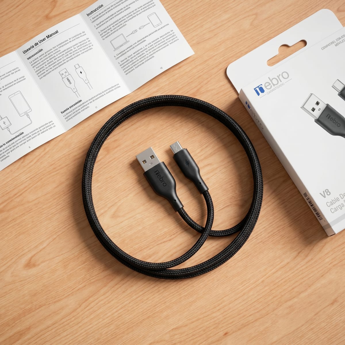 Cable Micro USB - V8  NEBRO WD05M  1MTS DE SILICON5