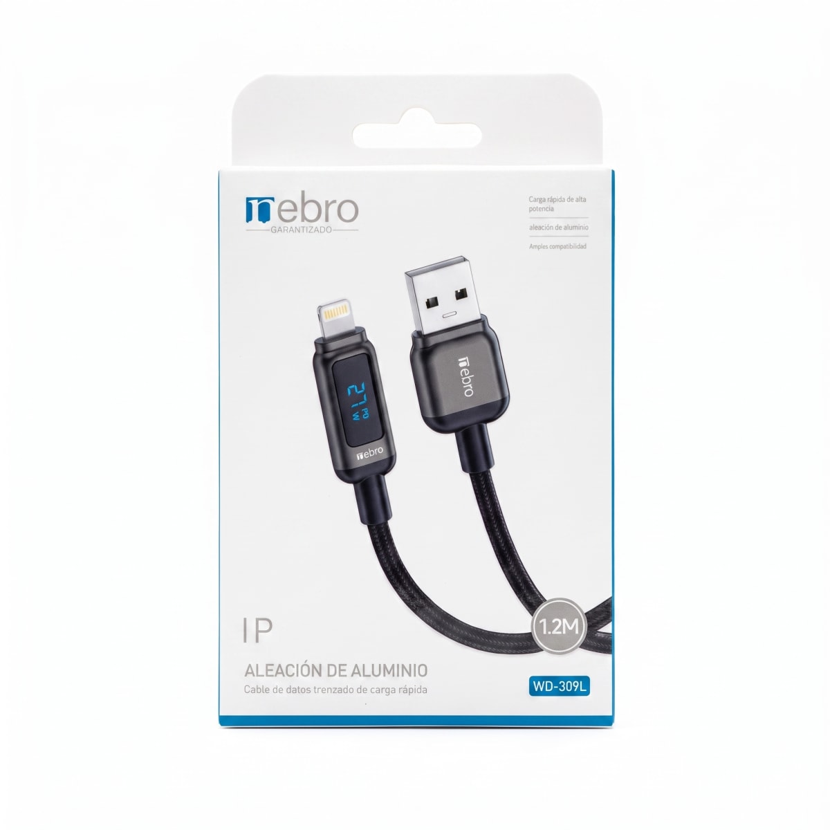 Cable Nebro WD-309L Lightning a USB-A Trenzado 1.2m2