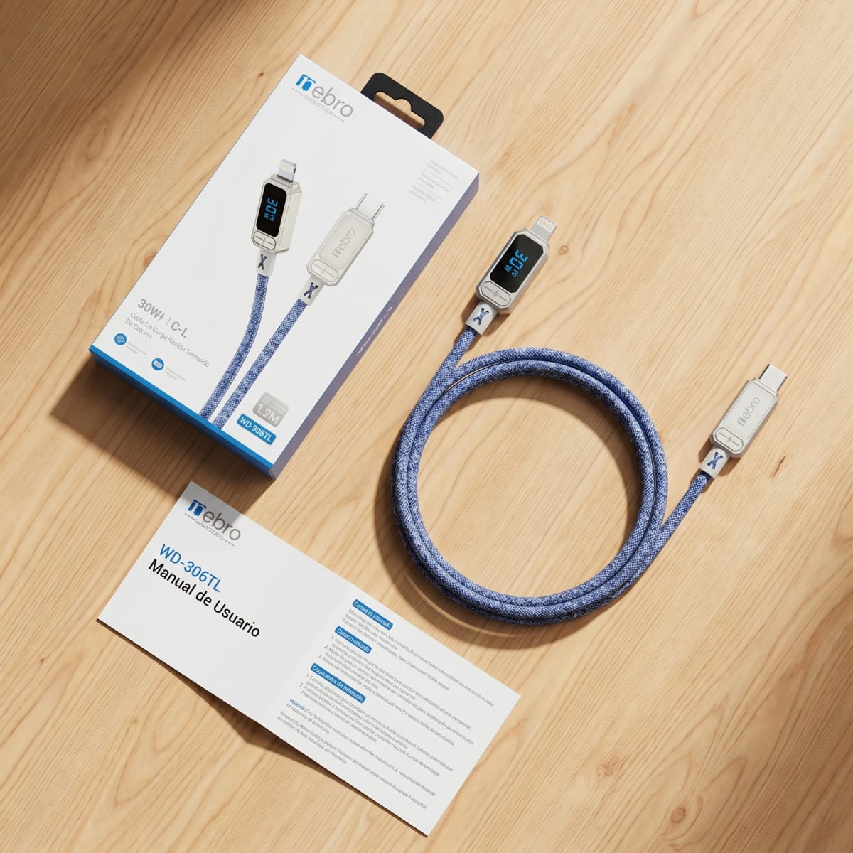 Cable trenzado con pantalla 30w 1.2m C/IP nebro WD306TL4