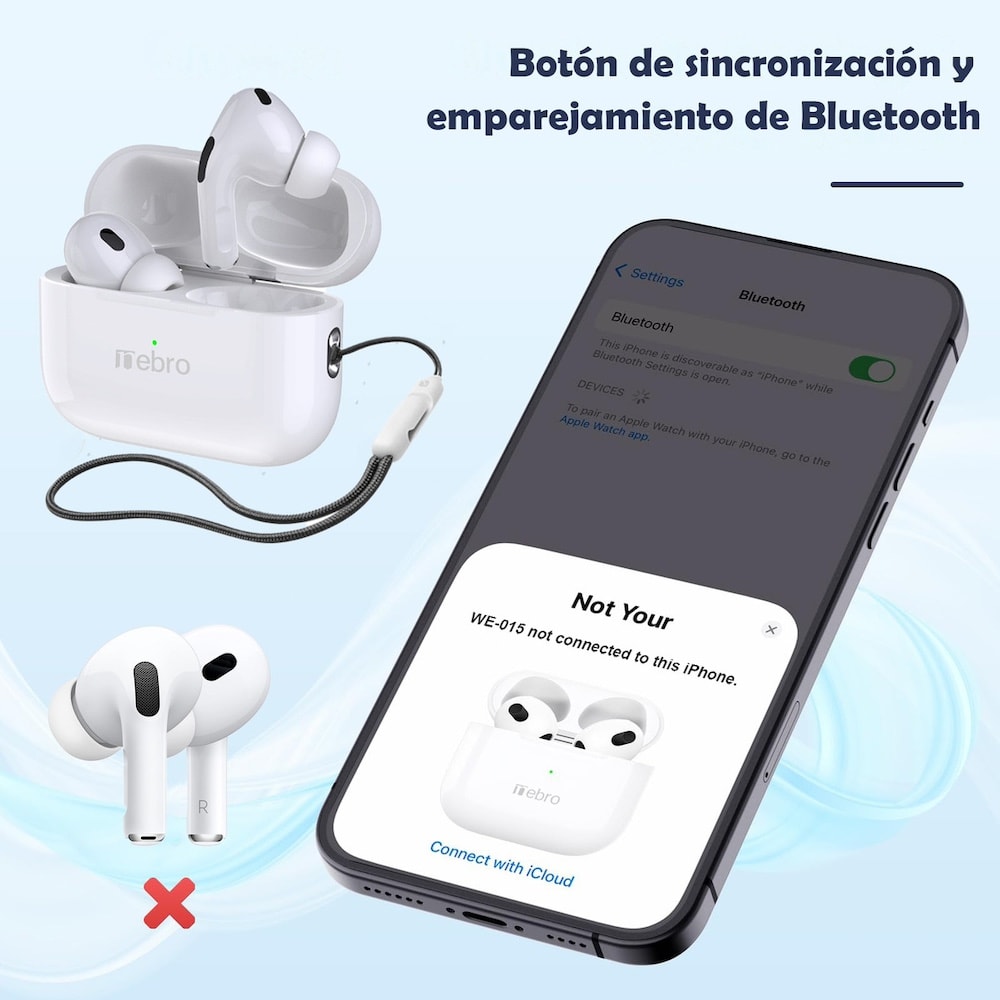 Audífonos Bluetooth Inalámbricos Bluetooth 5.3 deep bass cancelación de ruido Nebro WE-0156