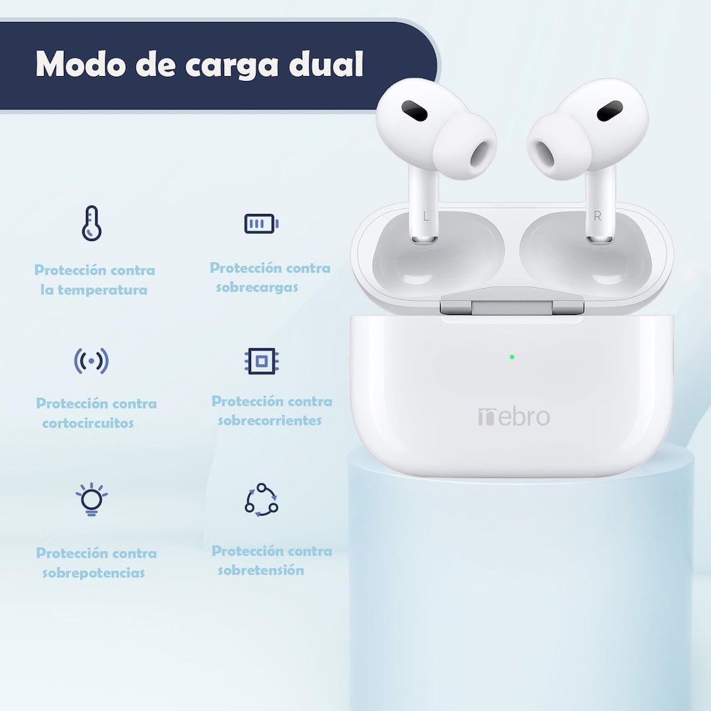 Audífonos Bluetooth Inalámbricos Bluetooth 5.3 deep bass cancelación de ruido Nebro WE-0152