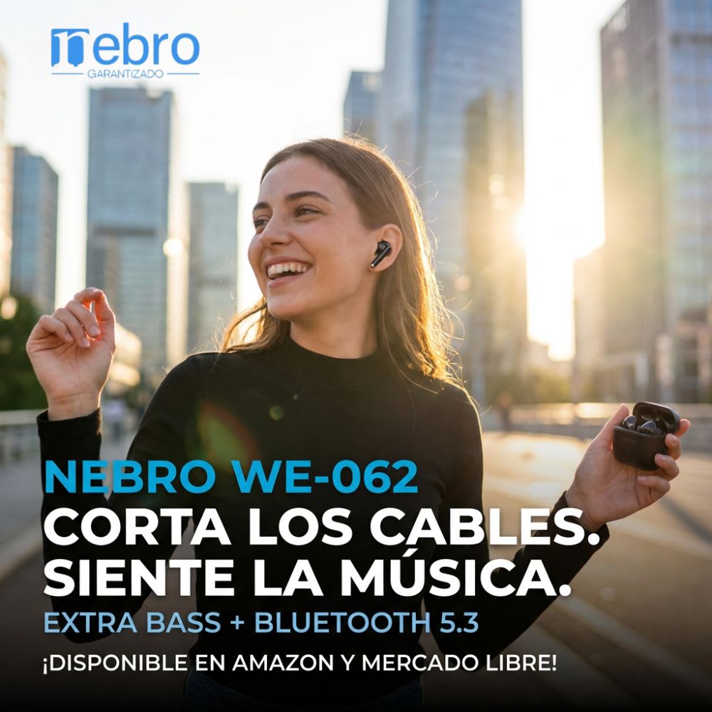 Audífonos Bluetooth 30mAh / Estuche 300mAh 20h con estuche Nebro WE-0624
