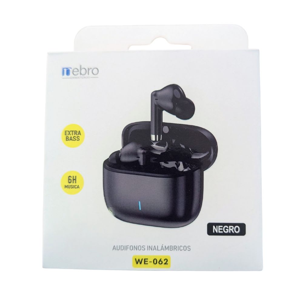 Audífonos Bluetooth 30mAh / Estuche 300mAh 20h con estuche Nebro WE-0628
