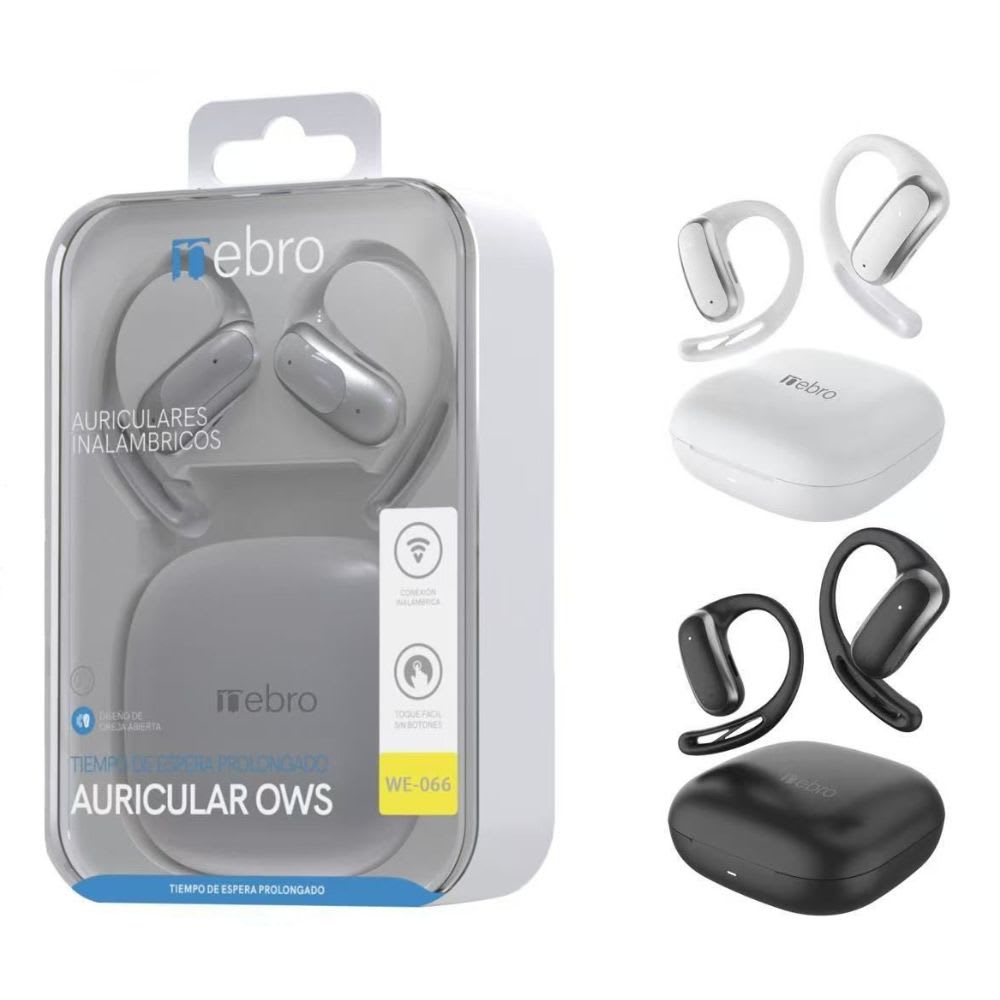 Audífonos inalámbricos de conducción ósea Bluetooth 5.3 deep bass 300mAh Nebro WE-0665