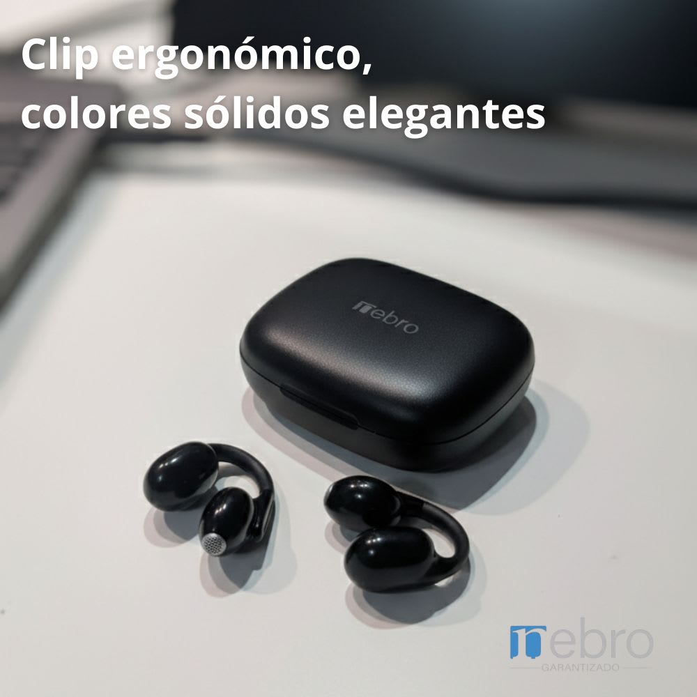 Audífonos Bluetooth clip 40mAh Estuche 400mAh 20h con estuche Nebro WE-5015