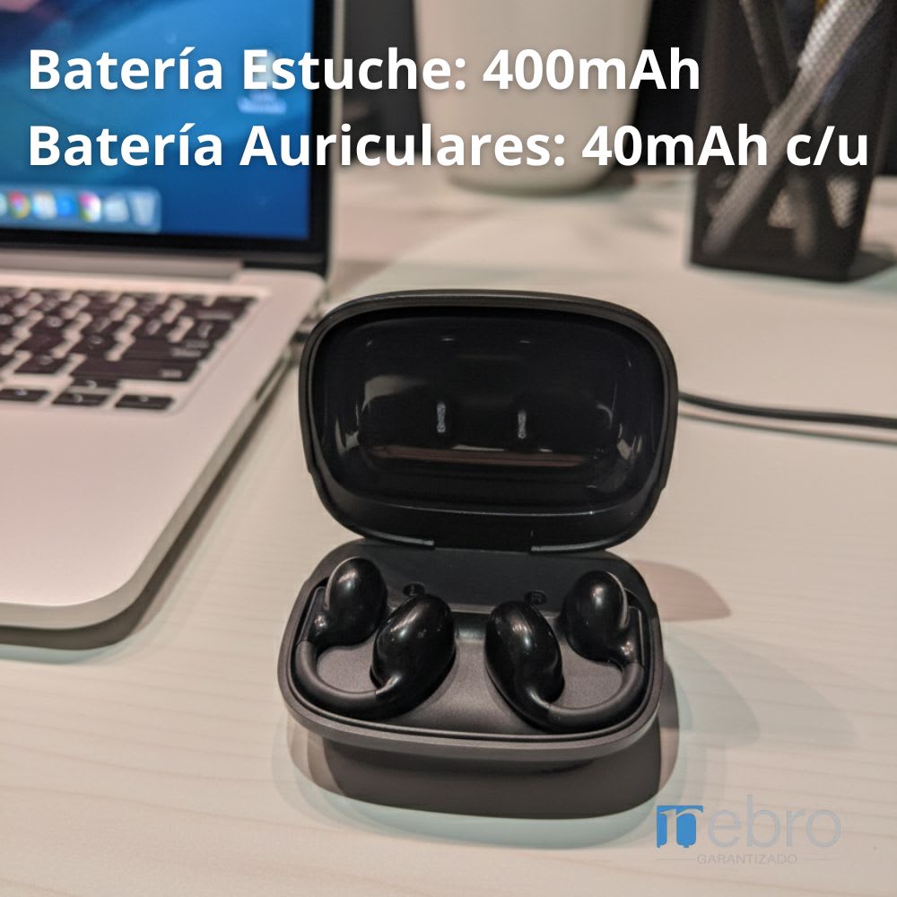Audífonos Bluetooth clip 40mAh Estuche 400mAh 20h con estuche Nebro WE-5013