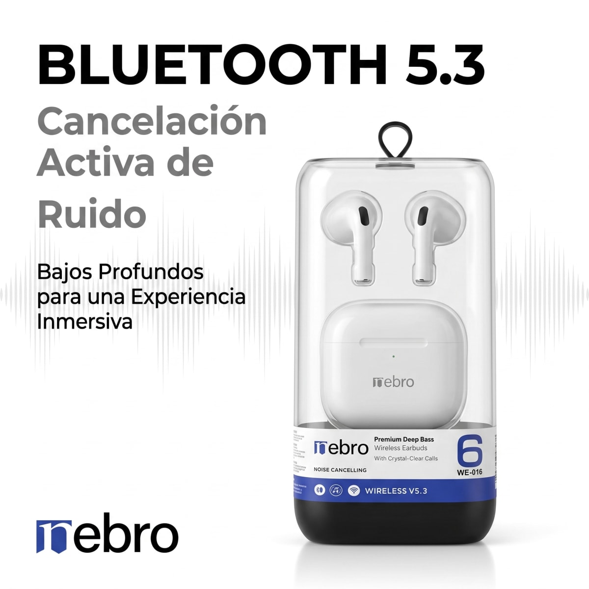 Audífonos Inalámbricos NEBRO WE016 Bluetooth Cancela Ruido4