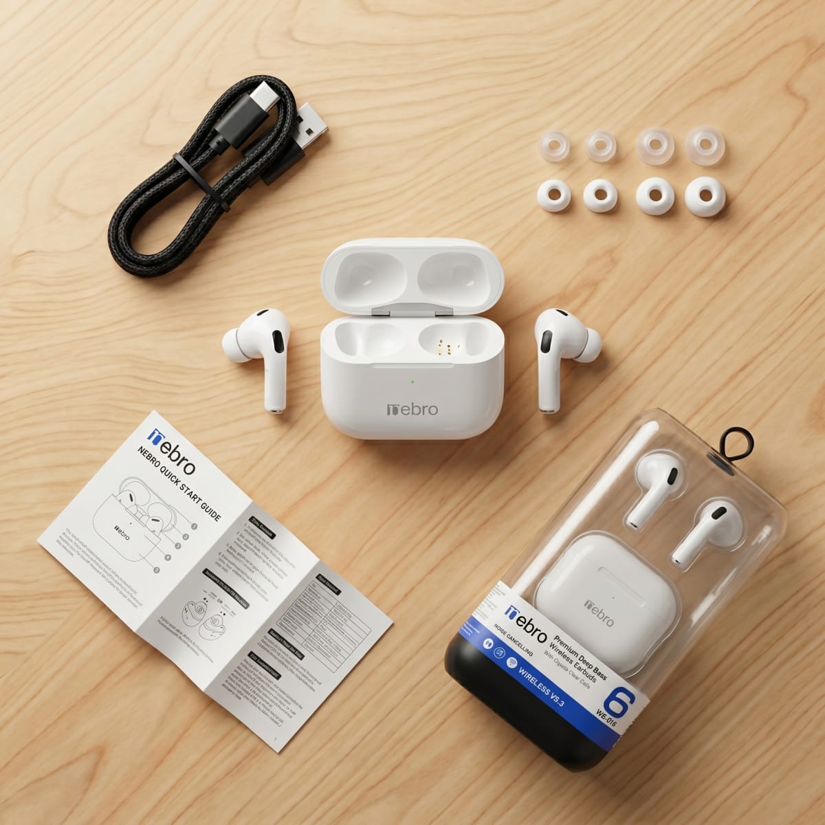 Audífonos Inalámbricos NEBRO WE016 Bluetooth Cancela Ruido5
