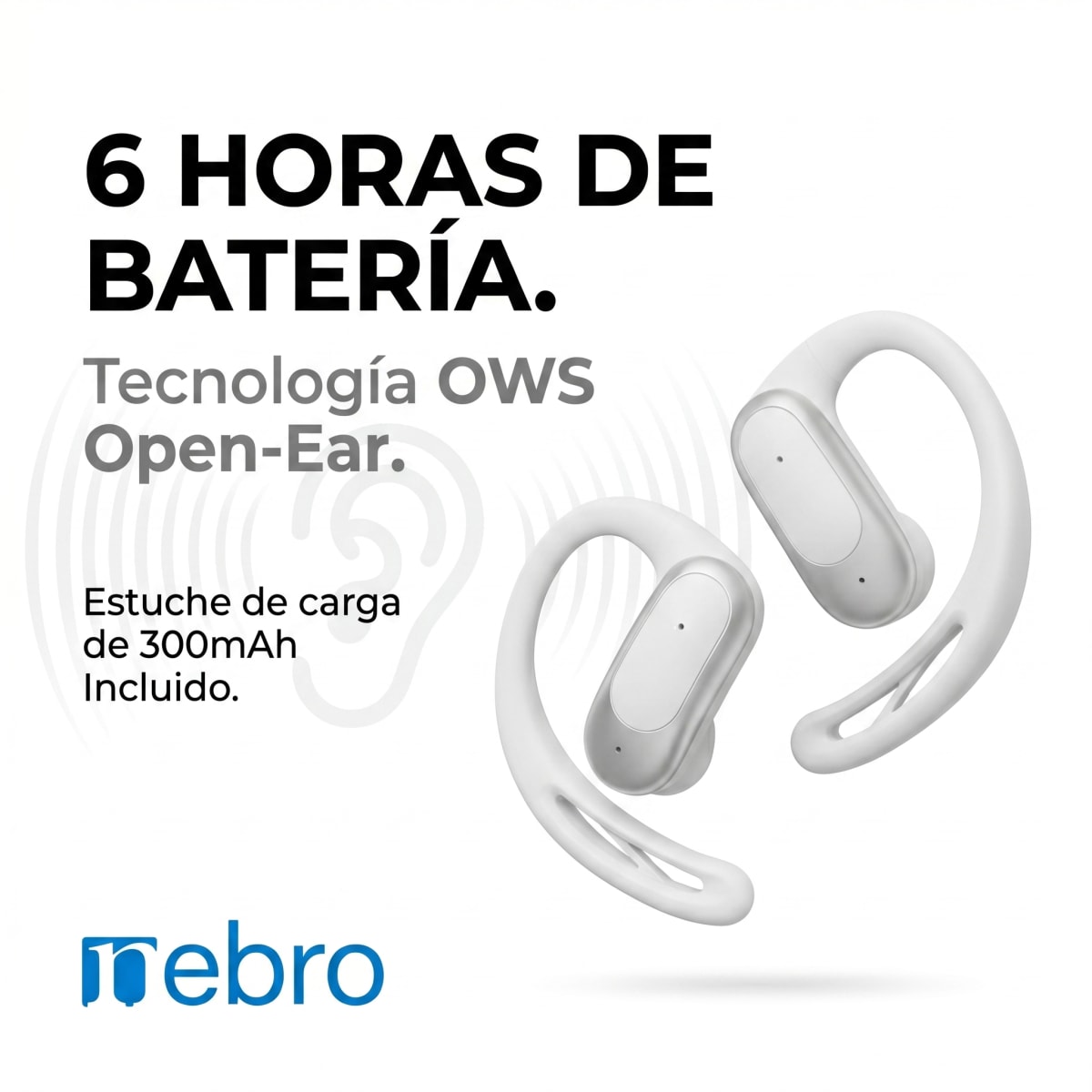 Audífonos conducción ósea Bluetooth deep bass Nebro WE-0669
