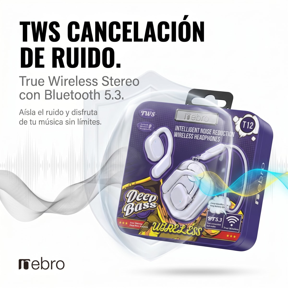 Audífonos Bluetooth TWS NEBRO WET12 Bluetooth Cancela ruido4