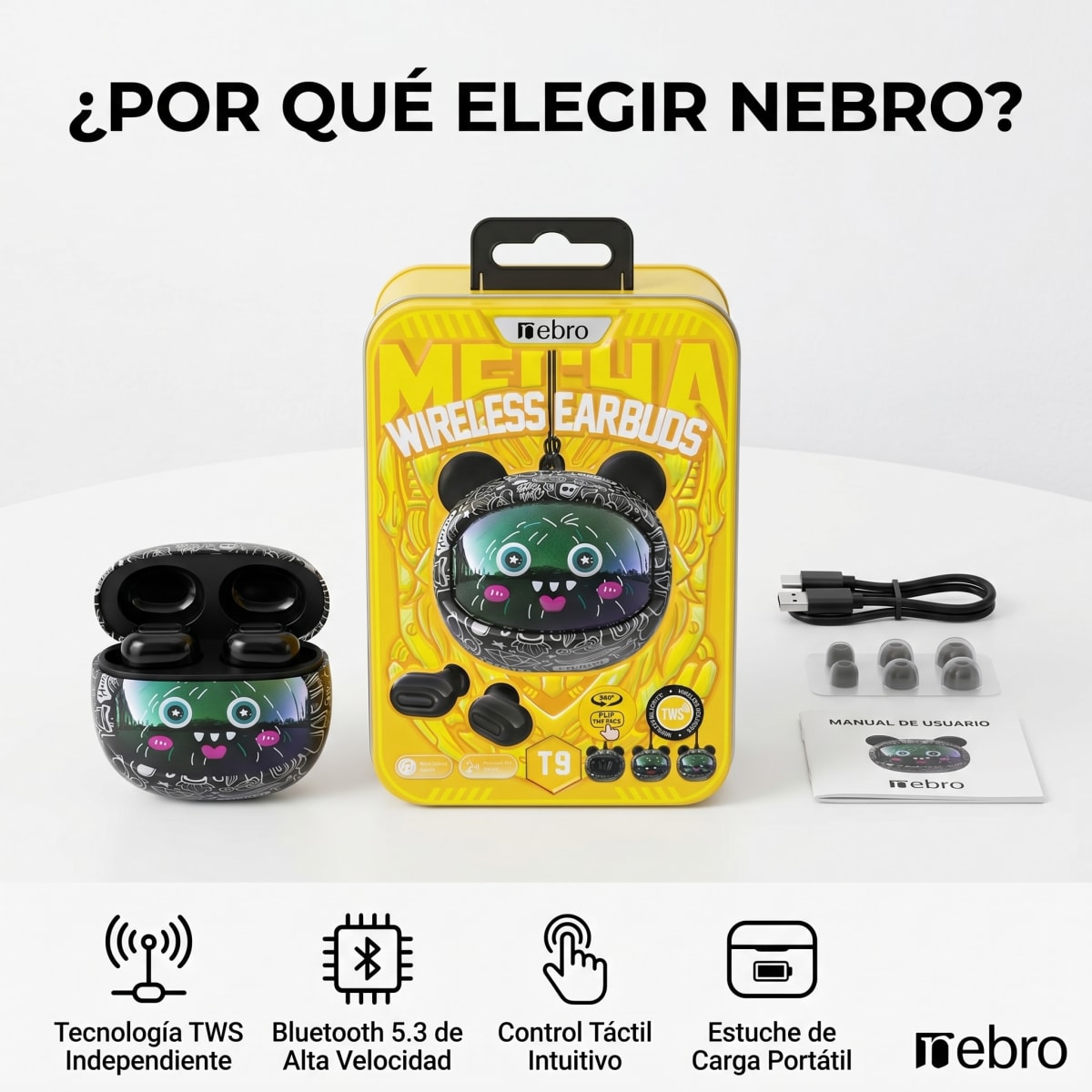 Audífonos Bluetooth TWS NEBRO WET9 Bluetooth 531