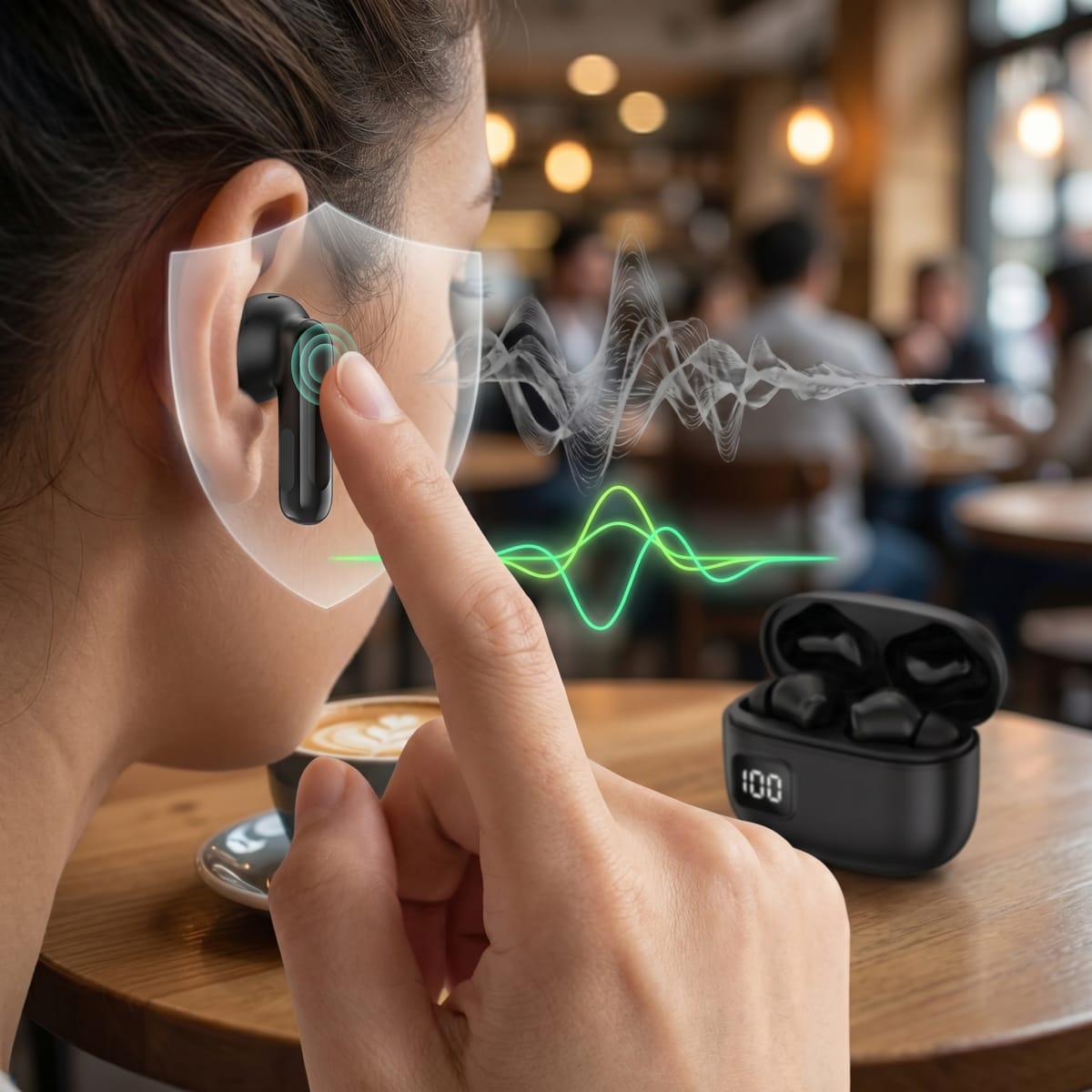 Audífonos Bluetooth TWS NEBRO WET25S Bluetooth 53 Cancelación Ruido3