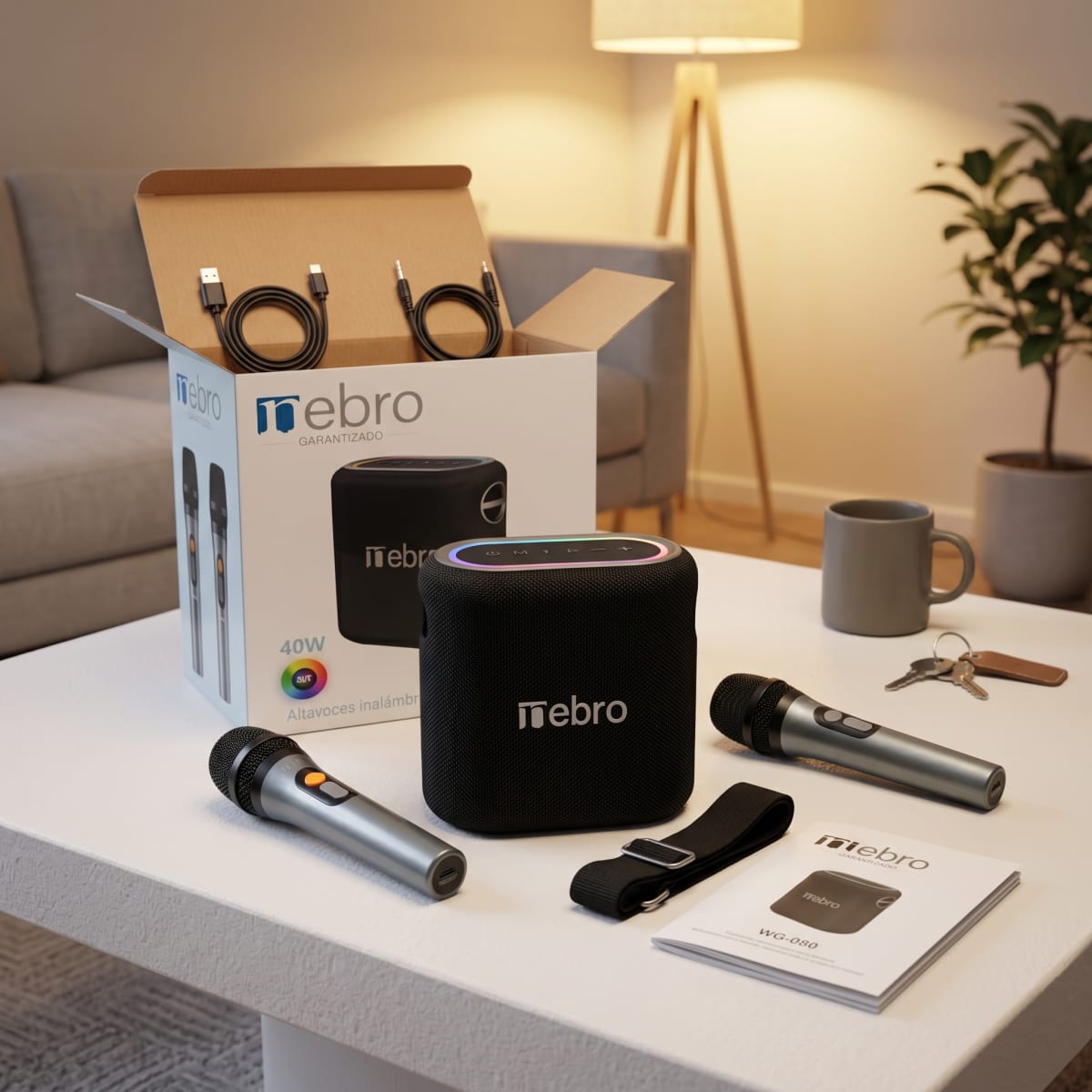 Bocina Bluetooth TWS NEBRO WG080 Bluetooth 40W Carga Rápida3