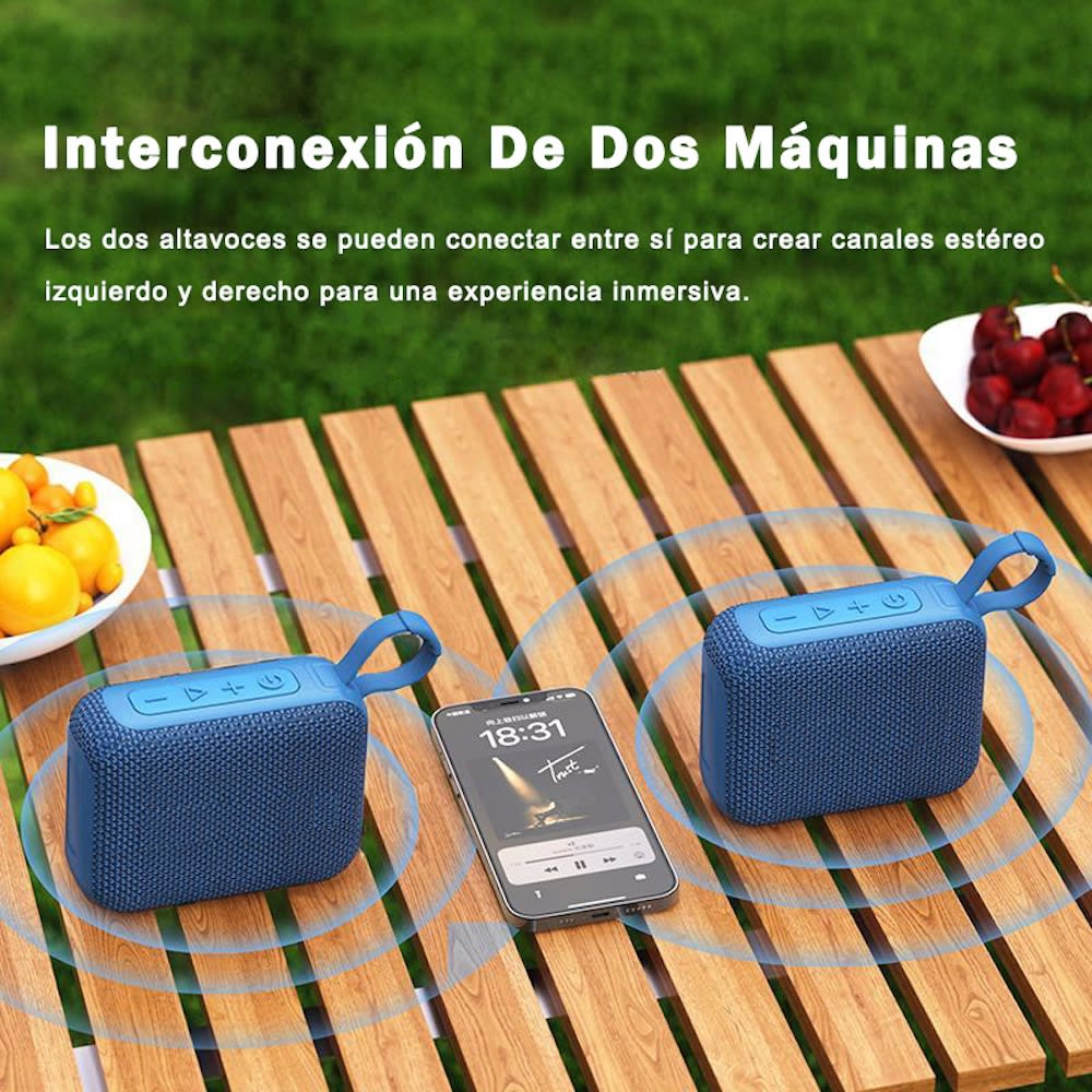 Mini Bocina Nebro 5W 1200mAh Bluetooth recargable, USB TWS WG-1316