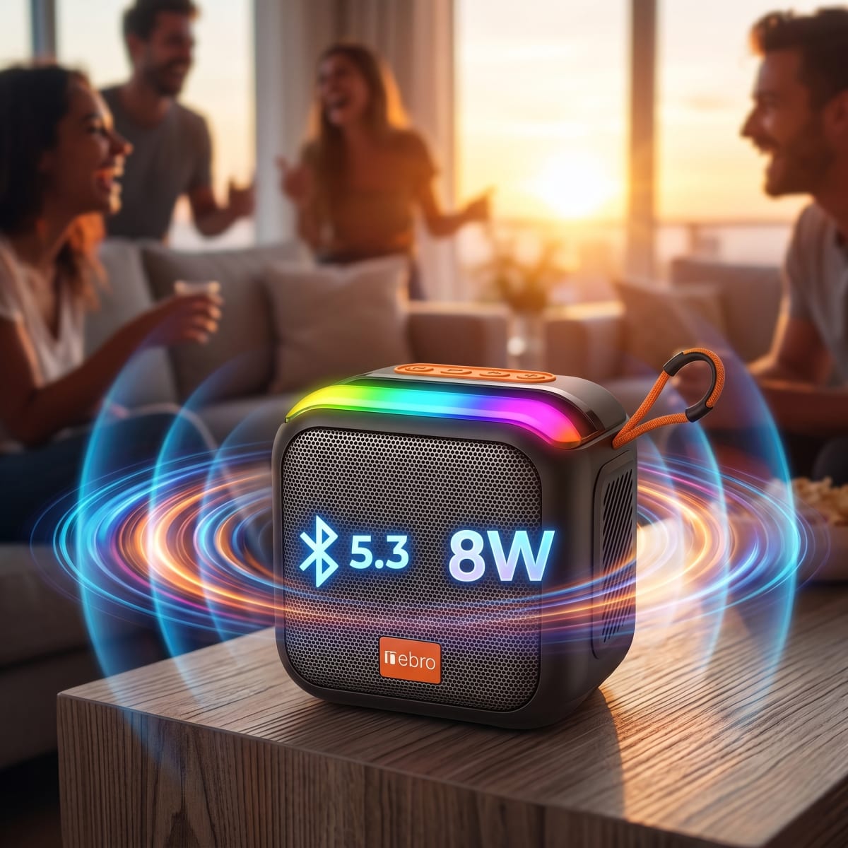 Bocina Inalámbrica Nebro WG-185 Bluetooth 5.3 Sonido Envolvente 360° 8W6