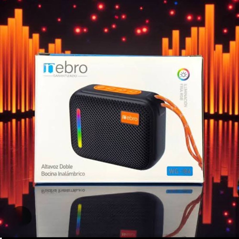 Mini Bocina Nebro 8W 1200mAh Bluetooth recargable, USB TWS WG-1863