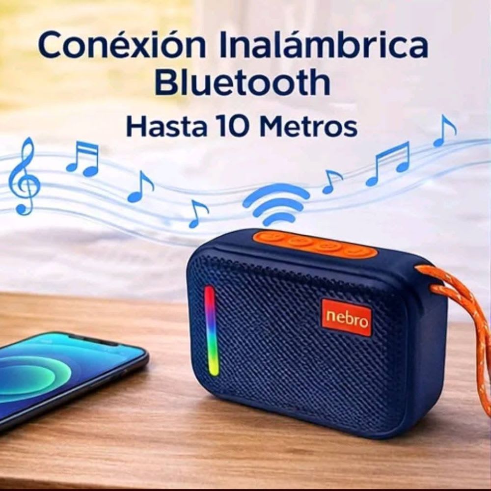 Bocina Portátil Nebro Wg-186 8w Bluetooth Tws Recargable6