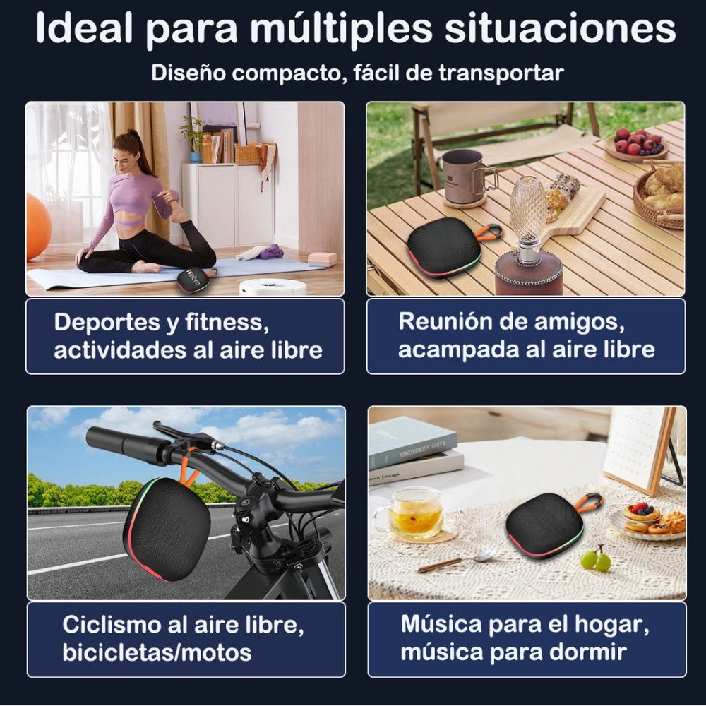 Bocina Nebro 10W 2X5W Bluetooth recargable USB TWS WG-1914