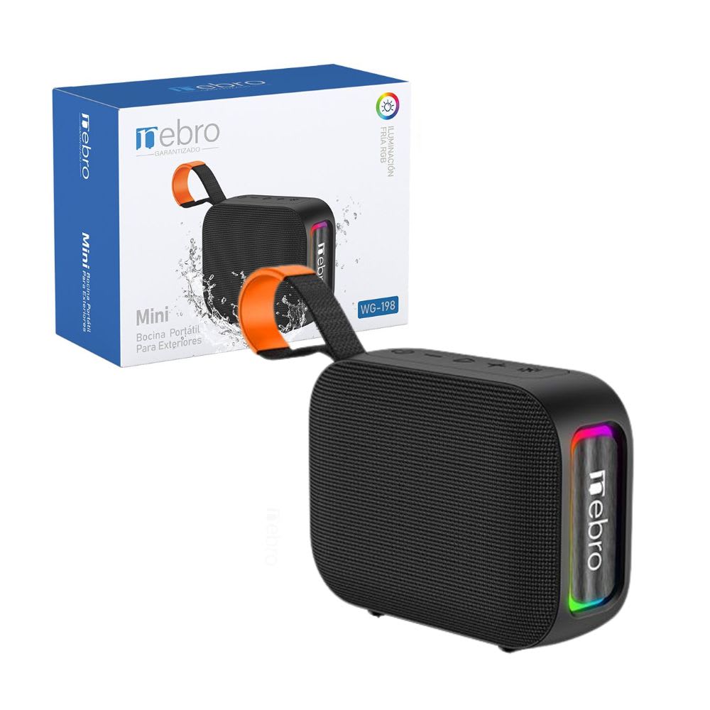 Mini Bocina Nebro 8W Bluetooth recargable IPX4 USB TWS WG-1981