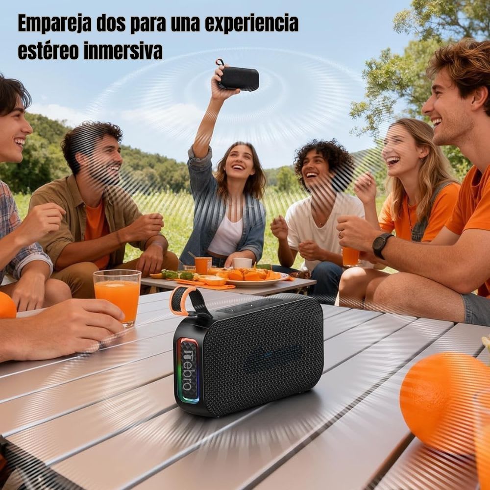 Mini Bocina Nebro Wg-198 8w Bluetooth Ipx4 Tws Recargable4