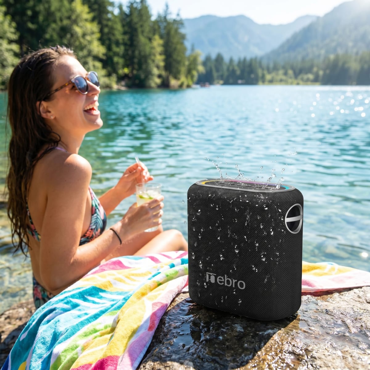 Bocina Bluetooth TWS NEBRO WG080S Bluetooth 53 40W IPX54