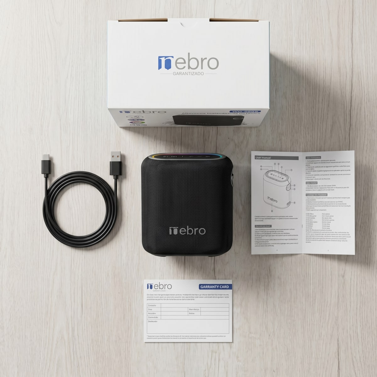 Bocina Bluetooth TWS NEBRO WG080S Bluetooth 53 40W IPX55