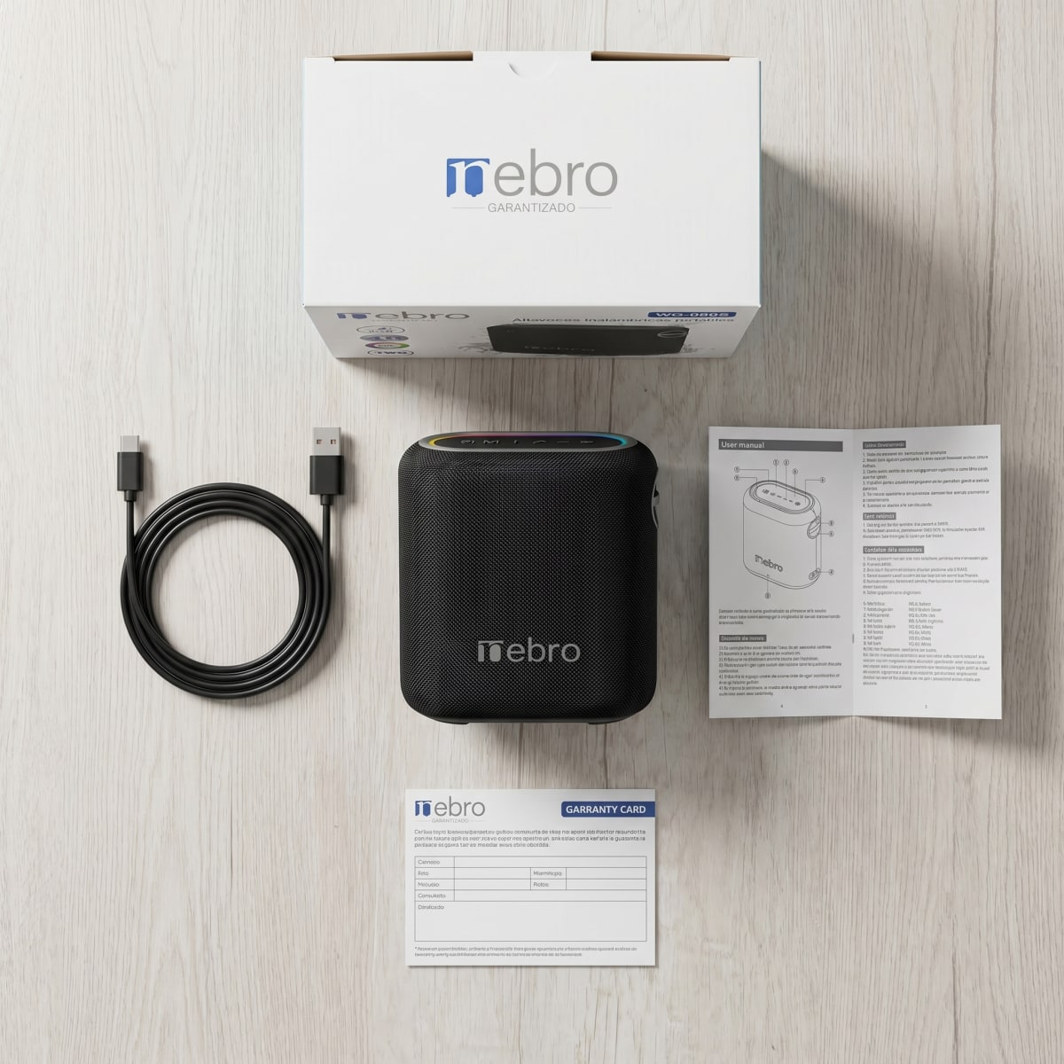 Bocina Bluetooth TWS NEBRO WG080S Bluetooth 53 40W IPX56