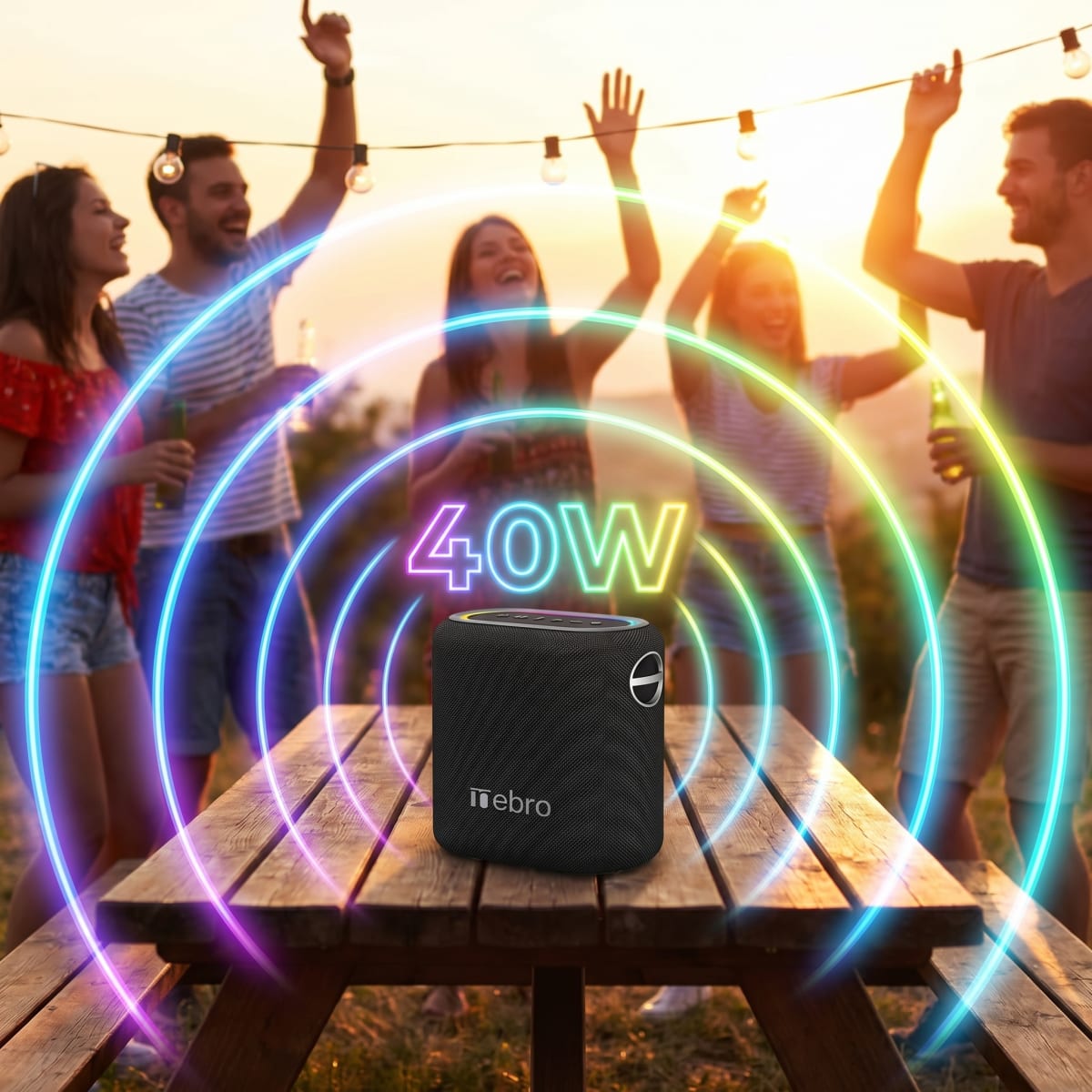 Bocina Bluetooth TWS NEBRO WG080S Bluetooth 53 40W IPX57