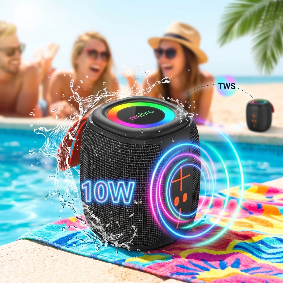 Bocina Bluetooth TWS NEBRO WG086 Bluetooth 53 10W IPX510