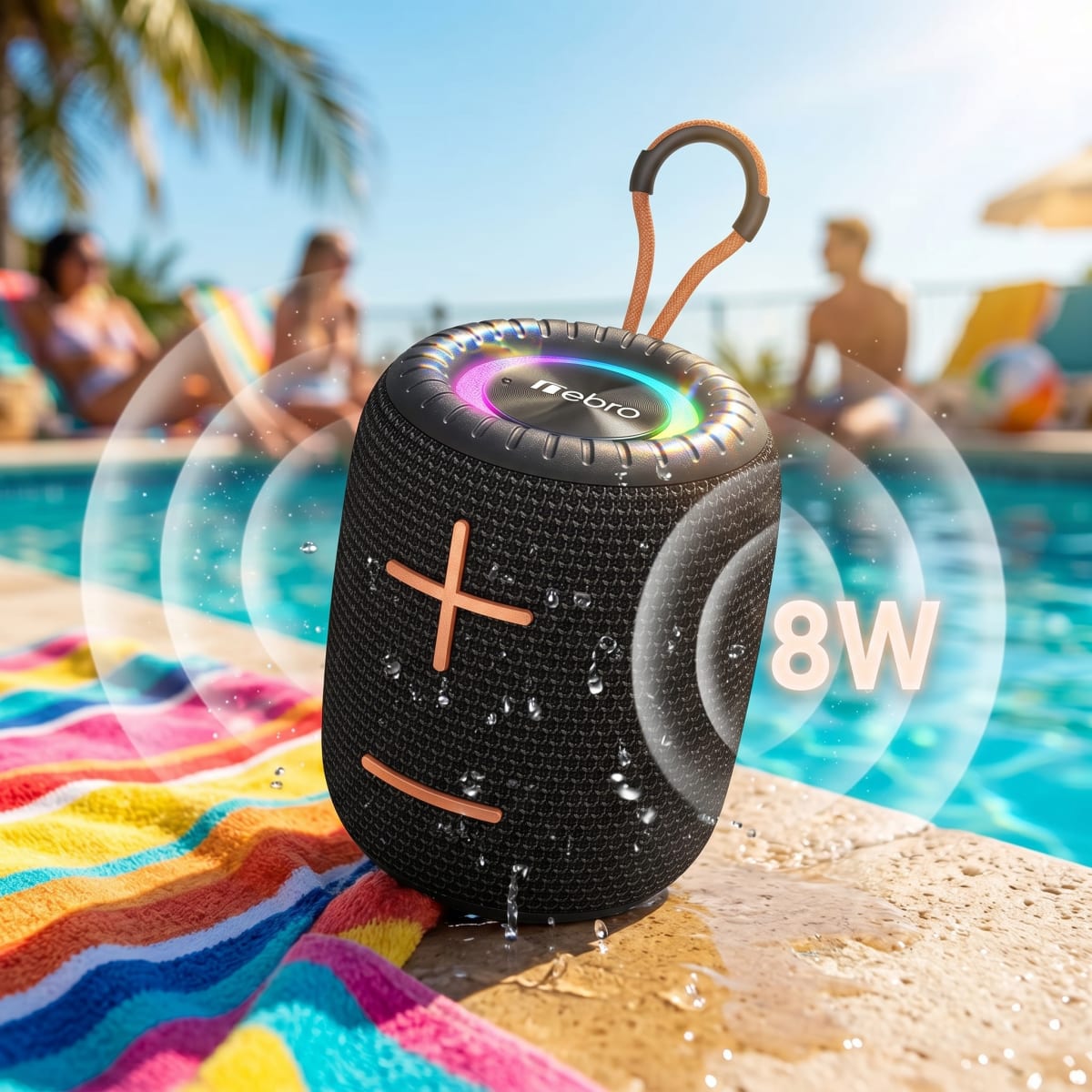 Bocina Bluetooth RGB Exterior NEBRO WG133 8W IPX6 TWS6