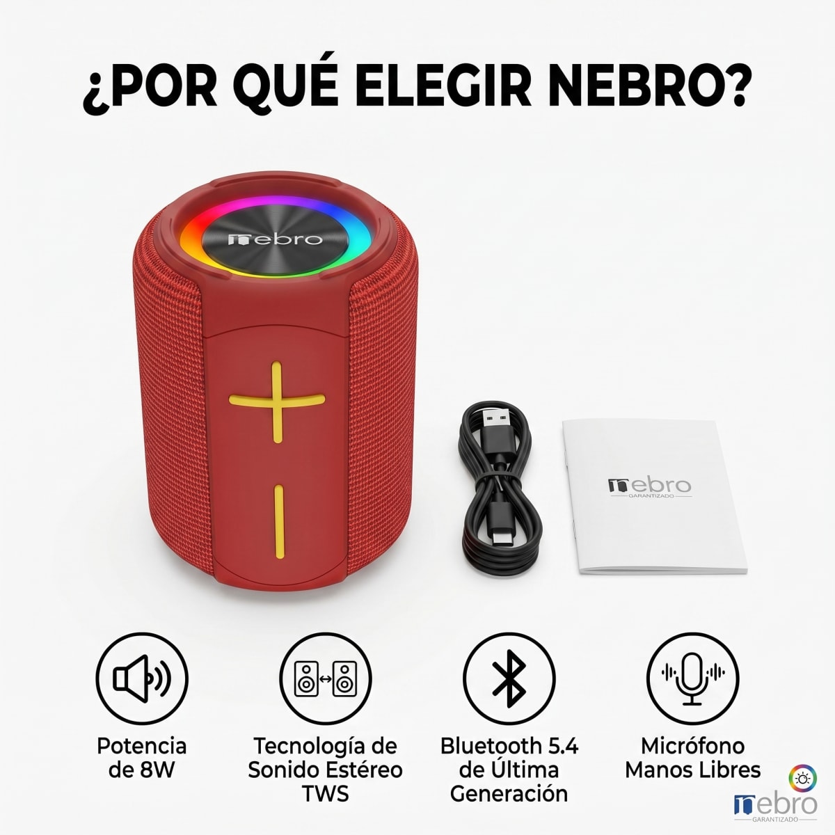 Bocina Bluetooth TWS NEBRO WG134 Bluetooth 54 8W1