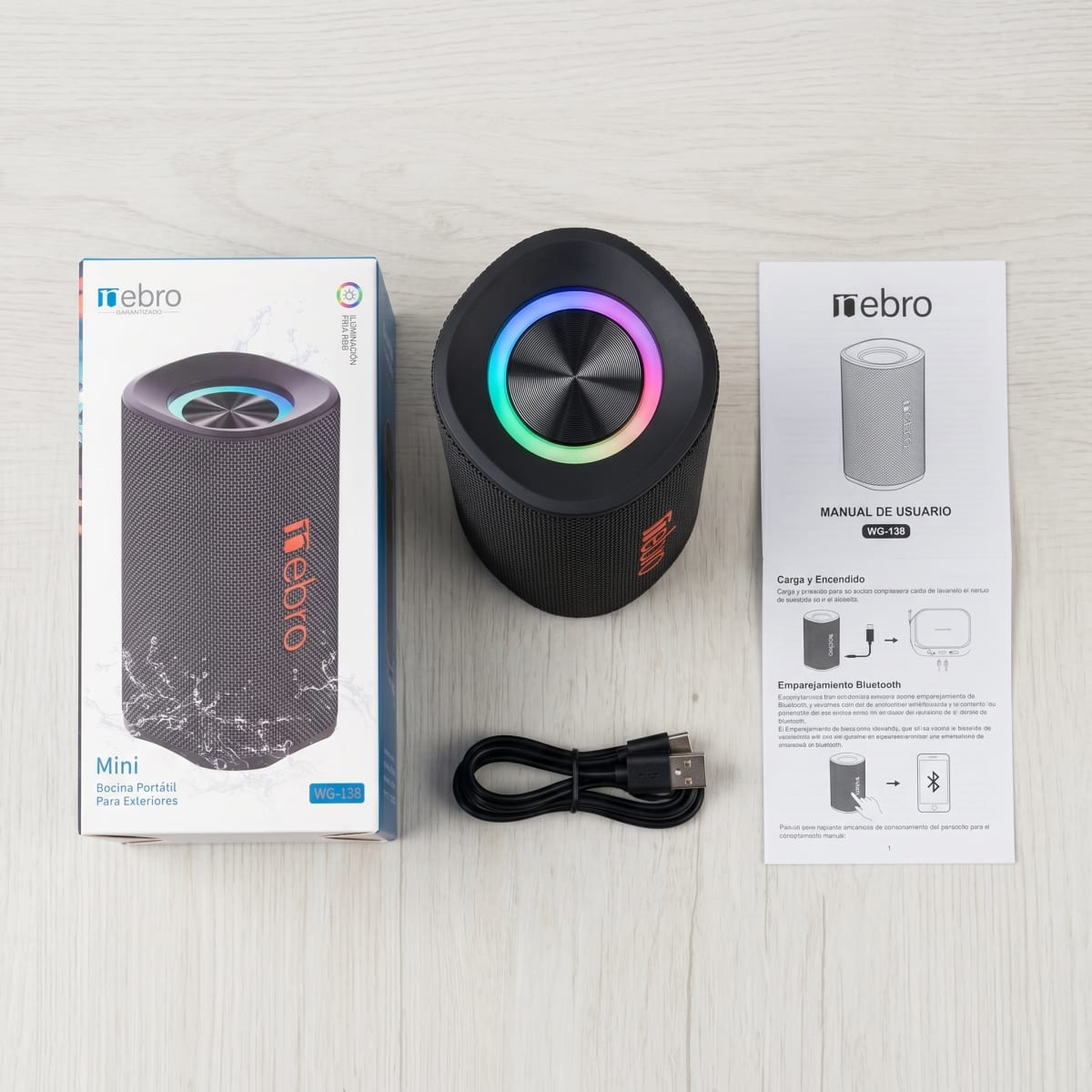 Bocina Bluetooth TWS NEBRO WG138 8h Bluetooth 53 20W2