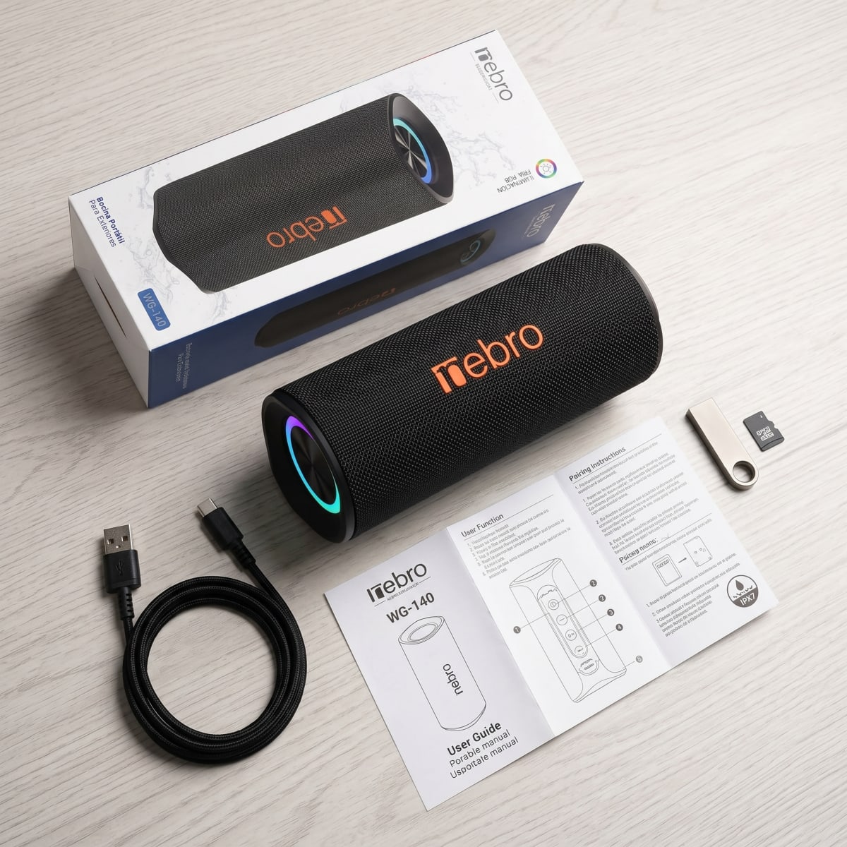 Bocina Bluetooth NEBRO WG140 Bluetooth 53 50W 8h IPX46