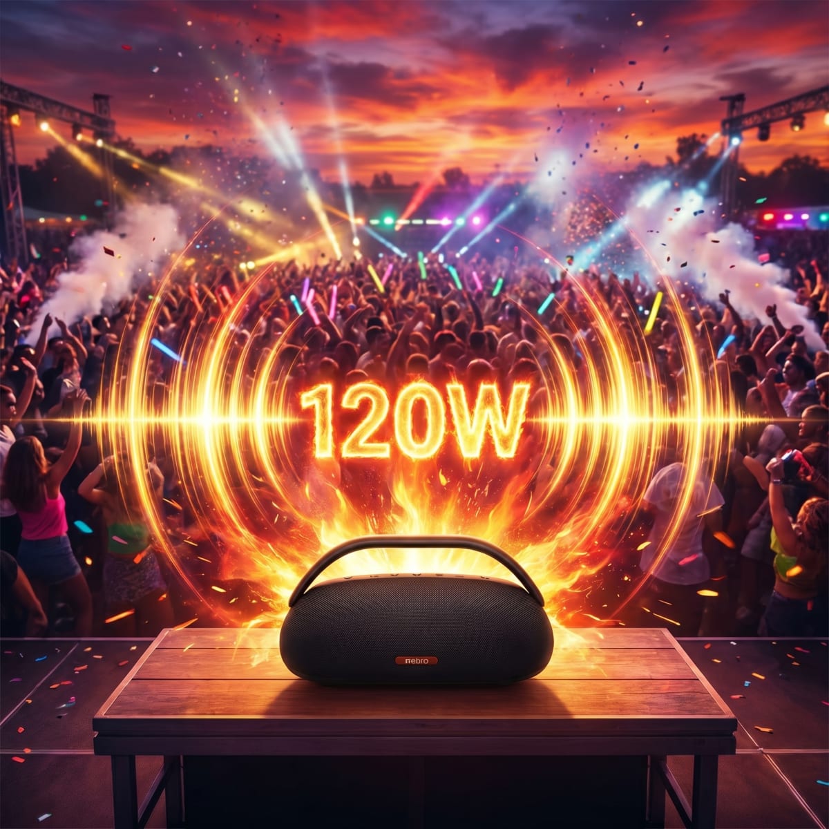 Bocina Bluetooth TWS NEBRO WG141 Bluetooth 53 120W IPX47