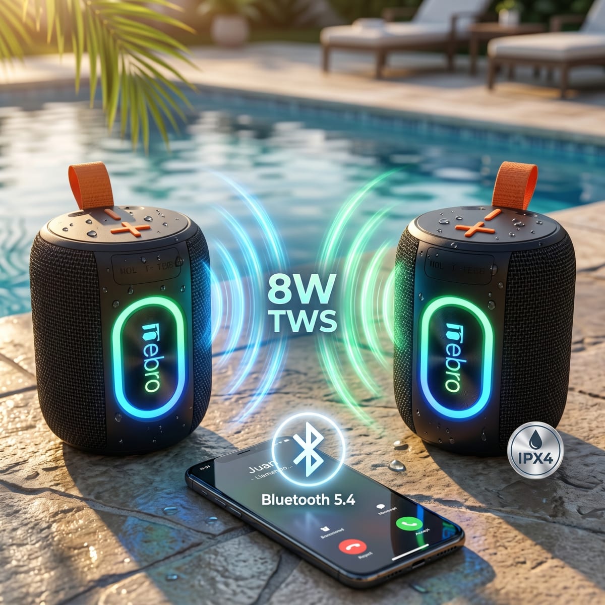Bocina Bluetooth TWS NEBRO WG146 Bluetooth 54 8W IPX45