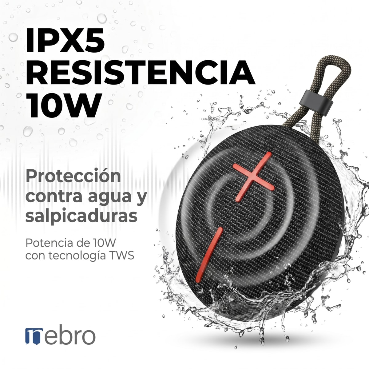 Bocina Bluetooth TWS NEBRO WG147 Bluetooth 53 10W IPX52