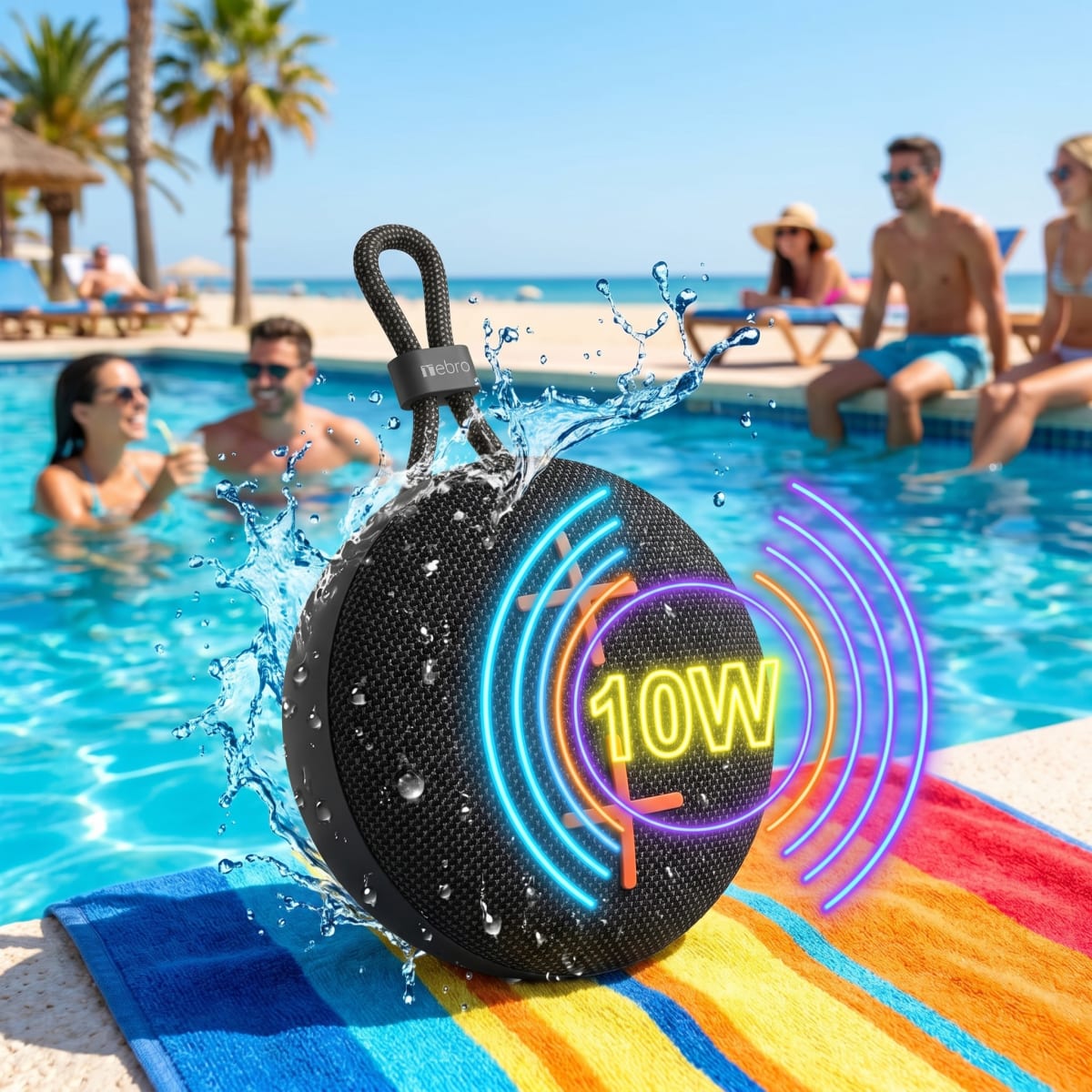Bocina Bluetooth TWS NEBRO WG147 Bluetooth 53 10W IPX55