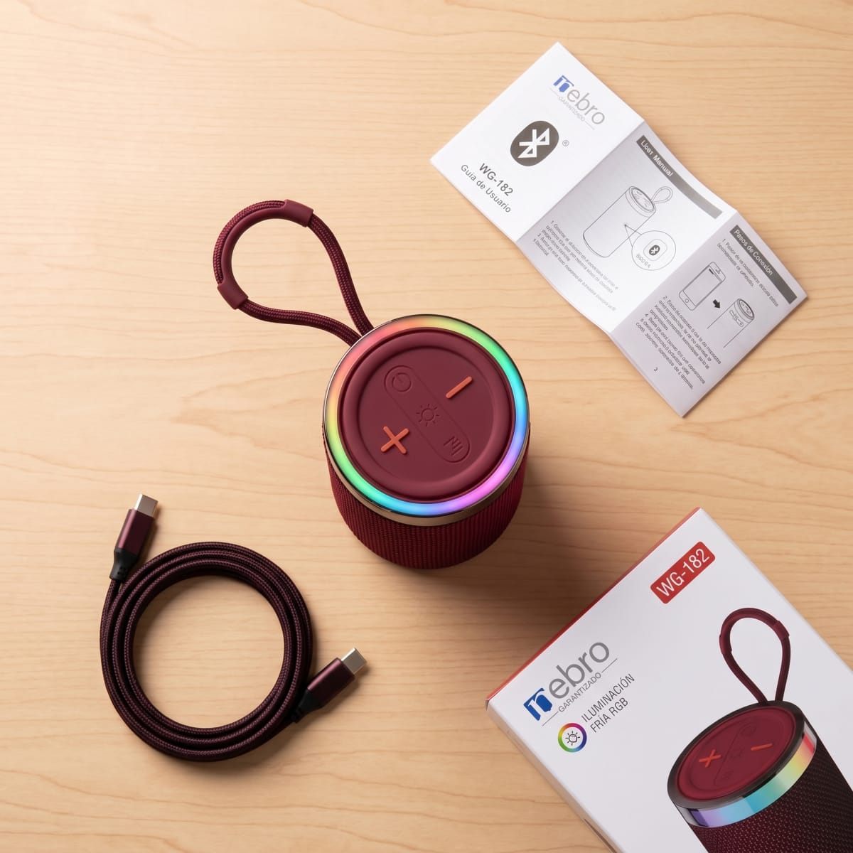 Bocina Bluetooth RGB NEBRO WG182 5W Sonido Envolvente 2000mAh4